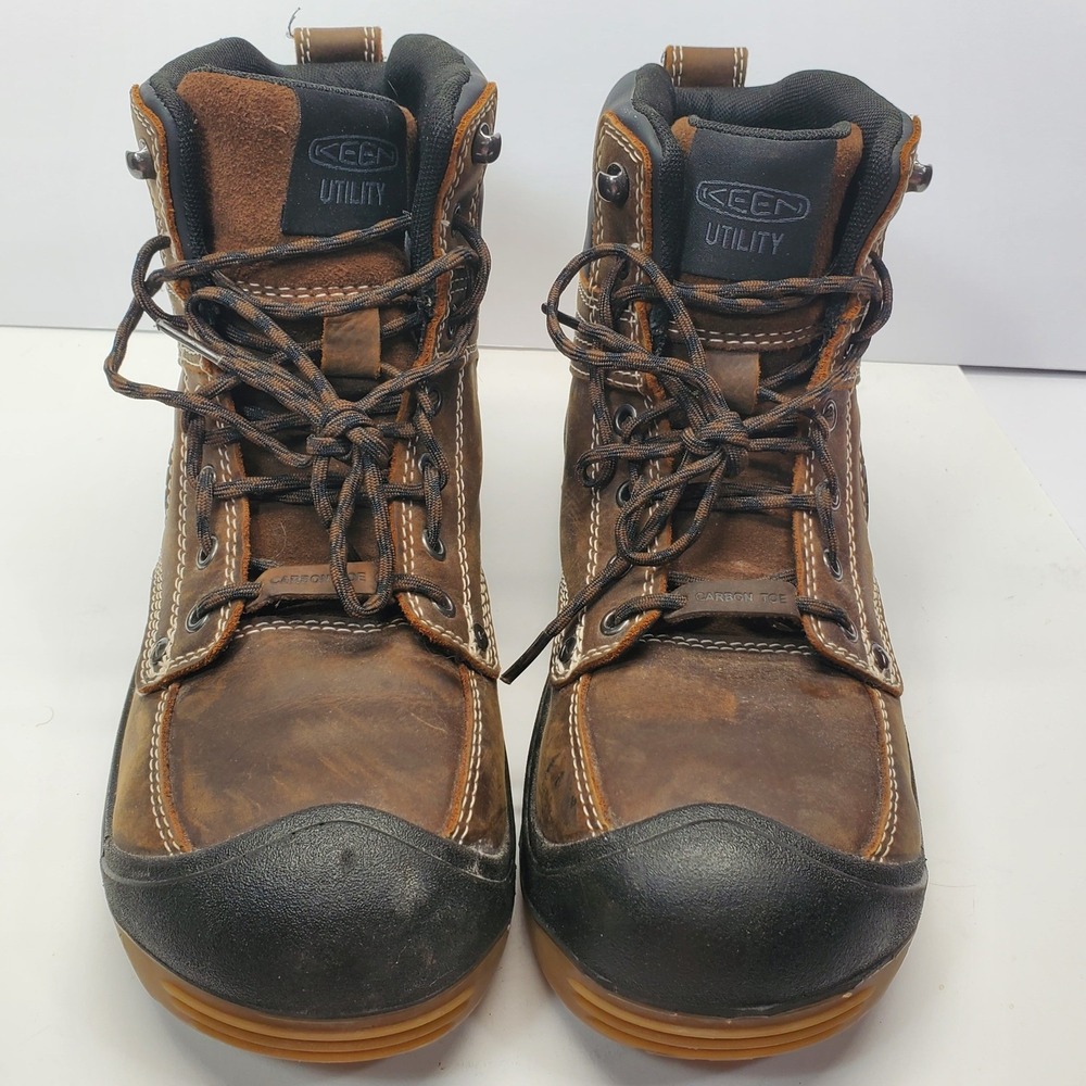KEEN Utility Work Boots Men 9D Brown Leather Waterproof Carbon Toe EH 1027100D
